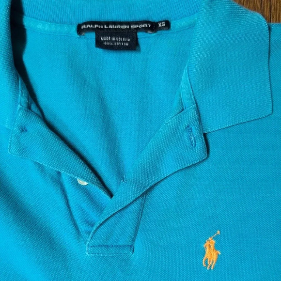 Ralph Lauren Sport - Blue Polo Dress With Orange Stitched Logo - Picture 2 of 5